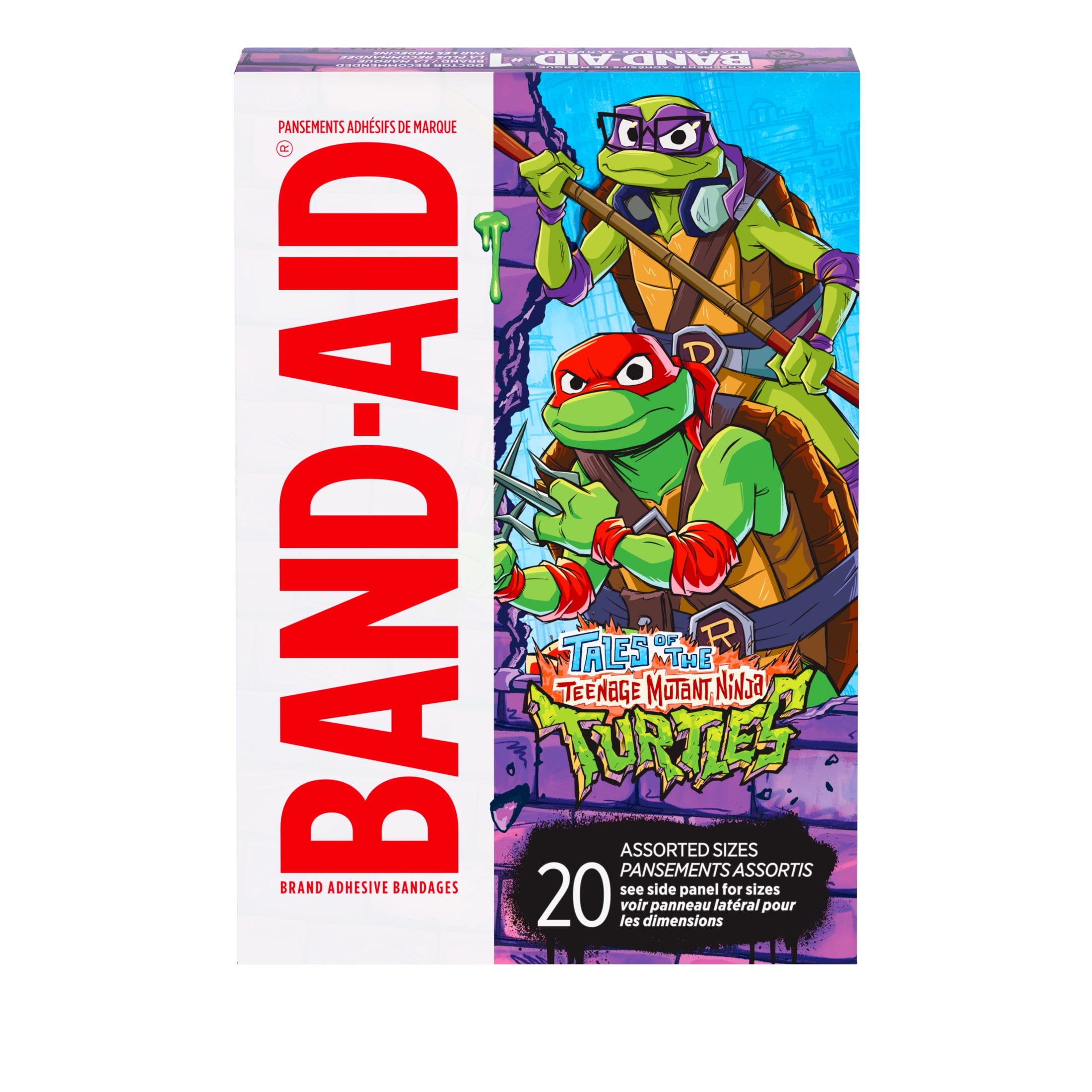 BAND-AID Brand Kid Bandages Nickelodeon TMNT Assorted 20 Ct