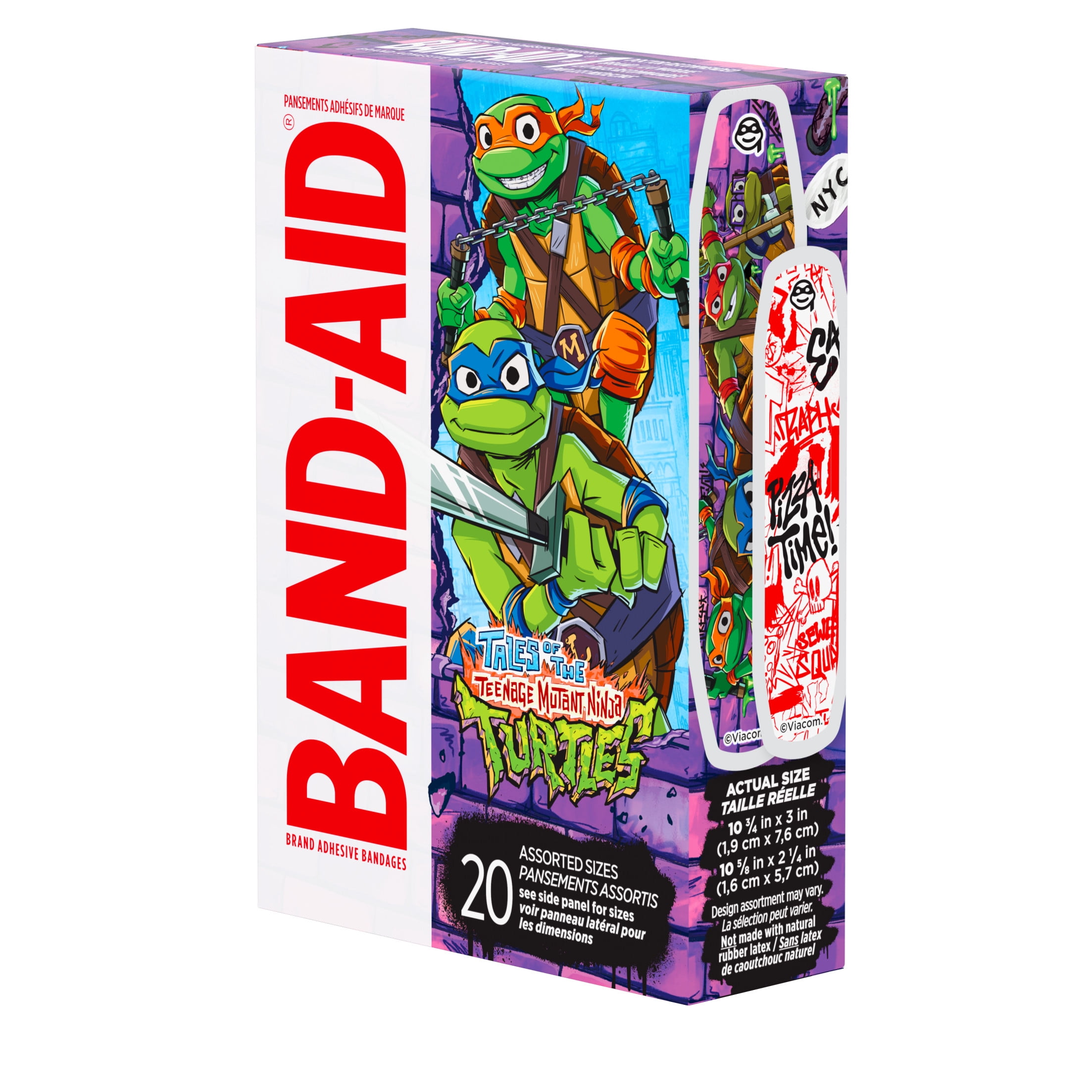 BAND-AID Brand Kid Bandages Nickelodeon TMNT Assorted 20 Ct