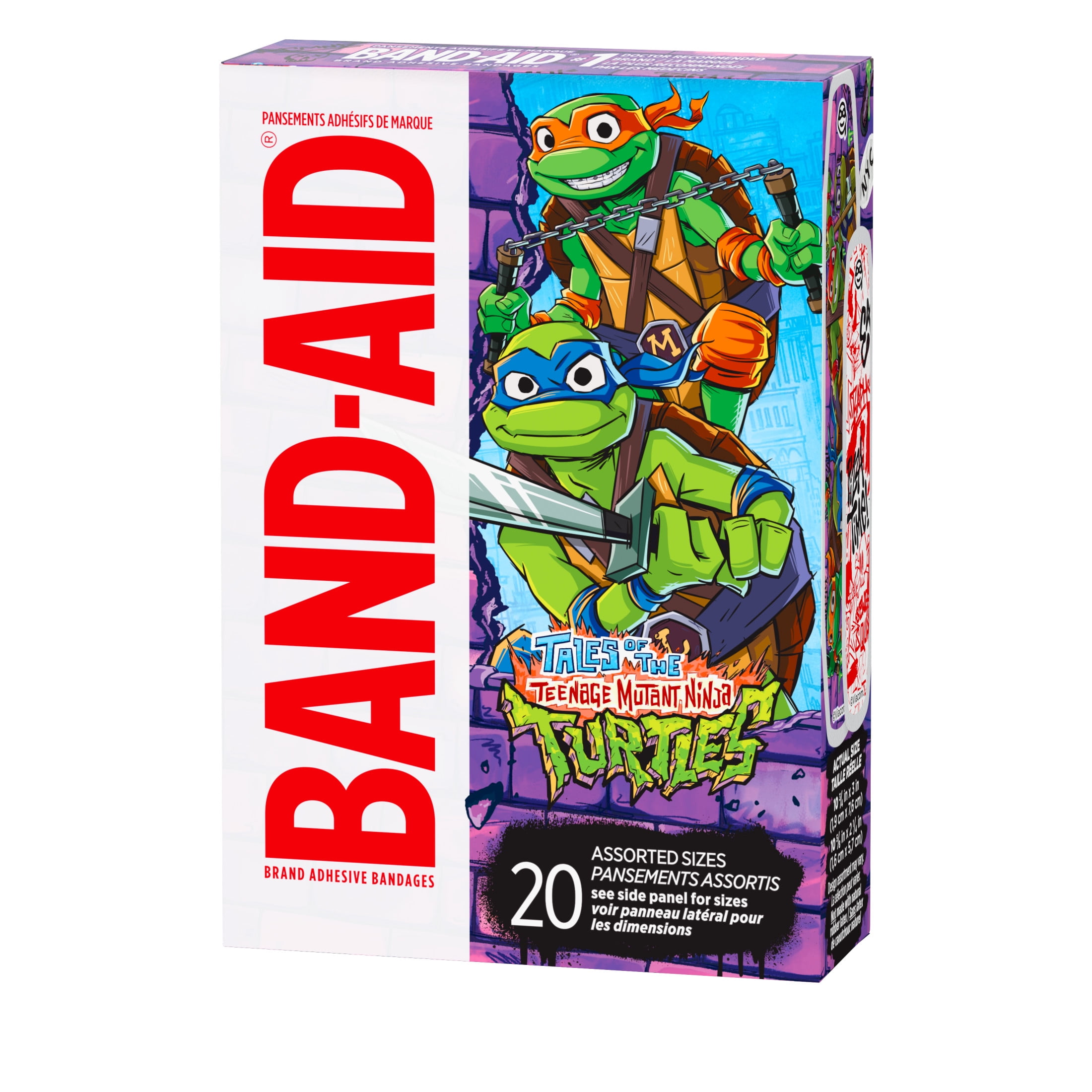 BAND-AID Brand Kid Bandages Nickelodeon TMNT Assorted 20 Ct