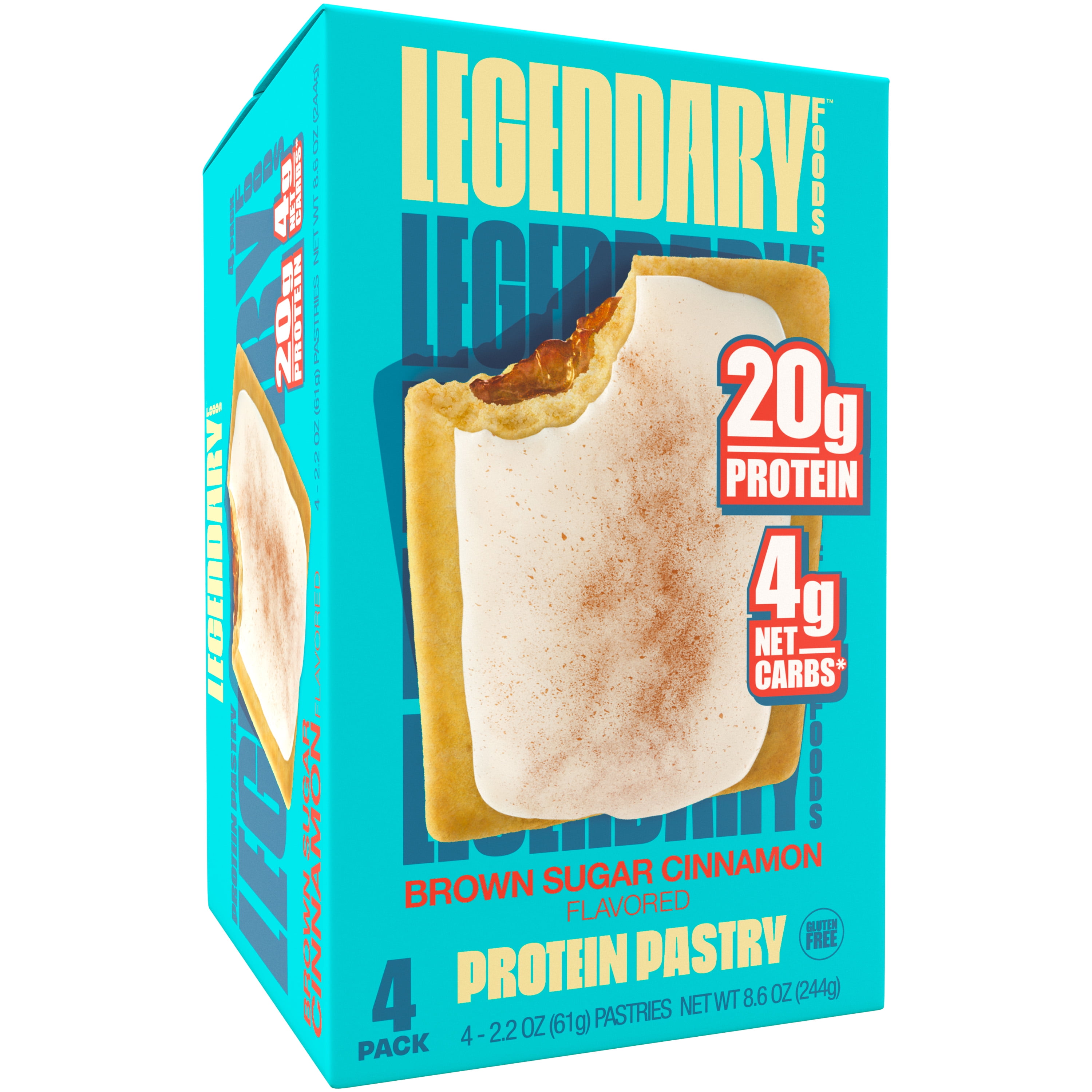 Legendary Foods Protein Pastry - Brown Sugar Cinnamon 4 Pack Protein Snack