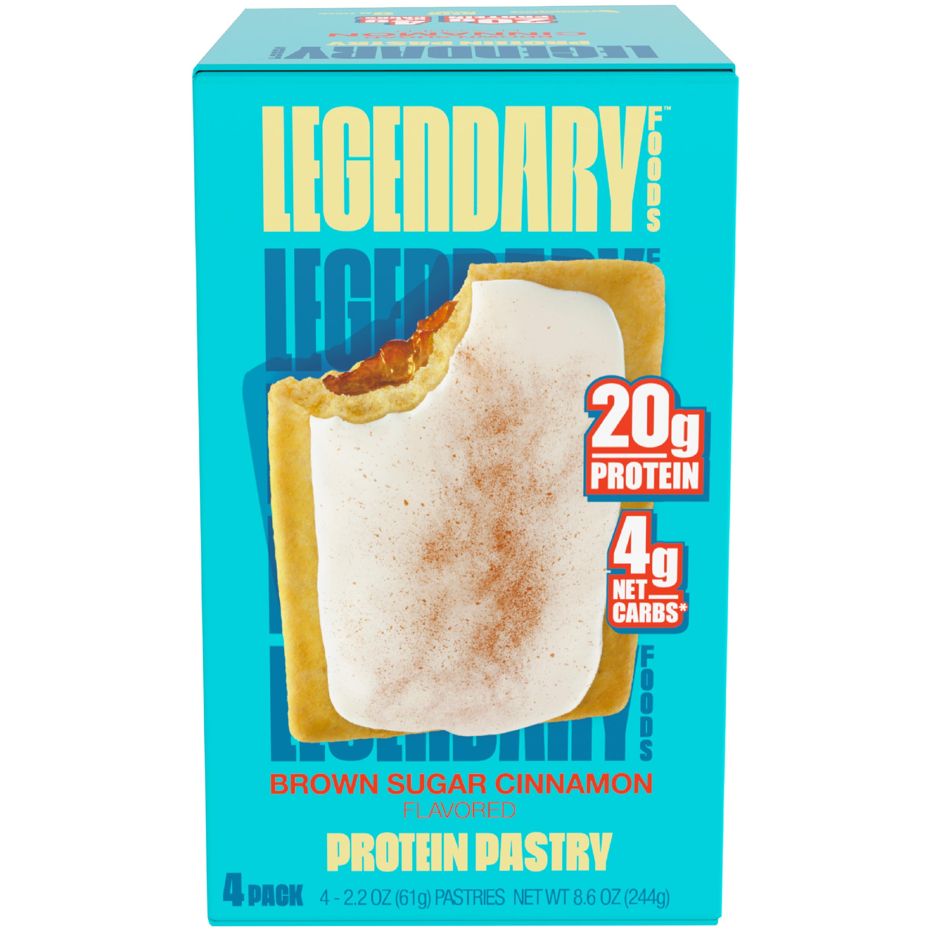 Legendary Foods Protein Pastry - Brown Sugar Cinnamon 4 Pack Protein Snack
