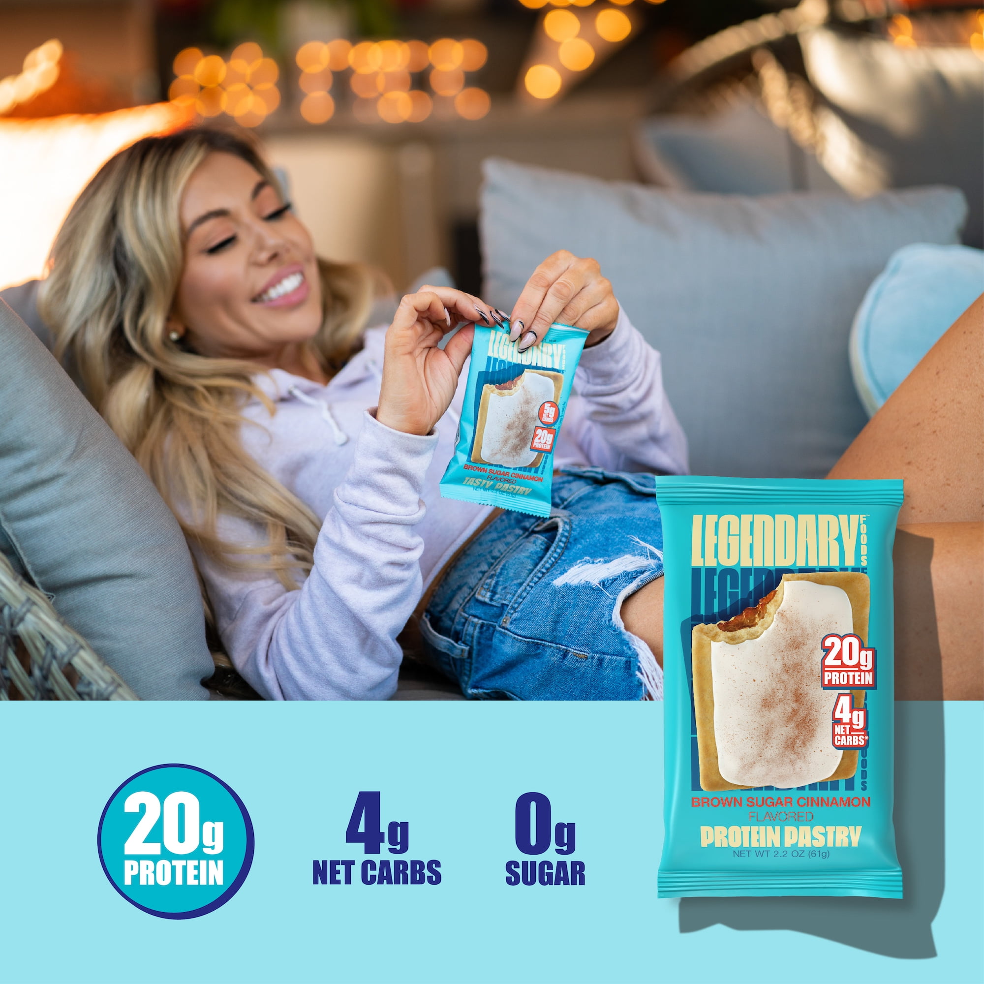 Legendary Foods Protein Pastry - Brown Sugar Cinnamon 4 Pack Protein Snack
