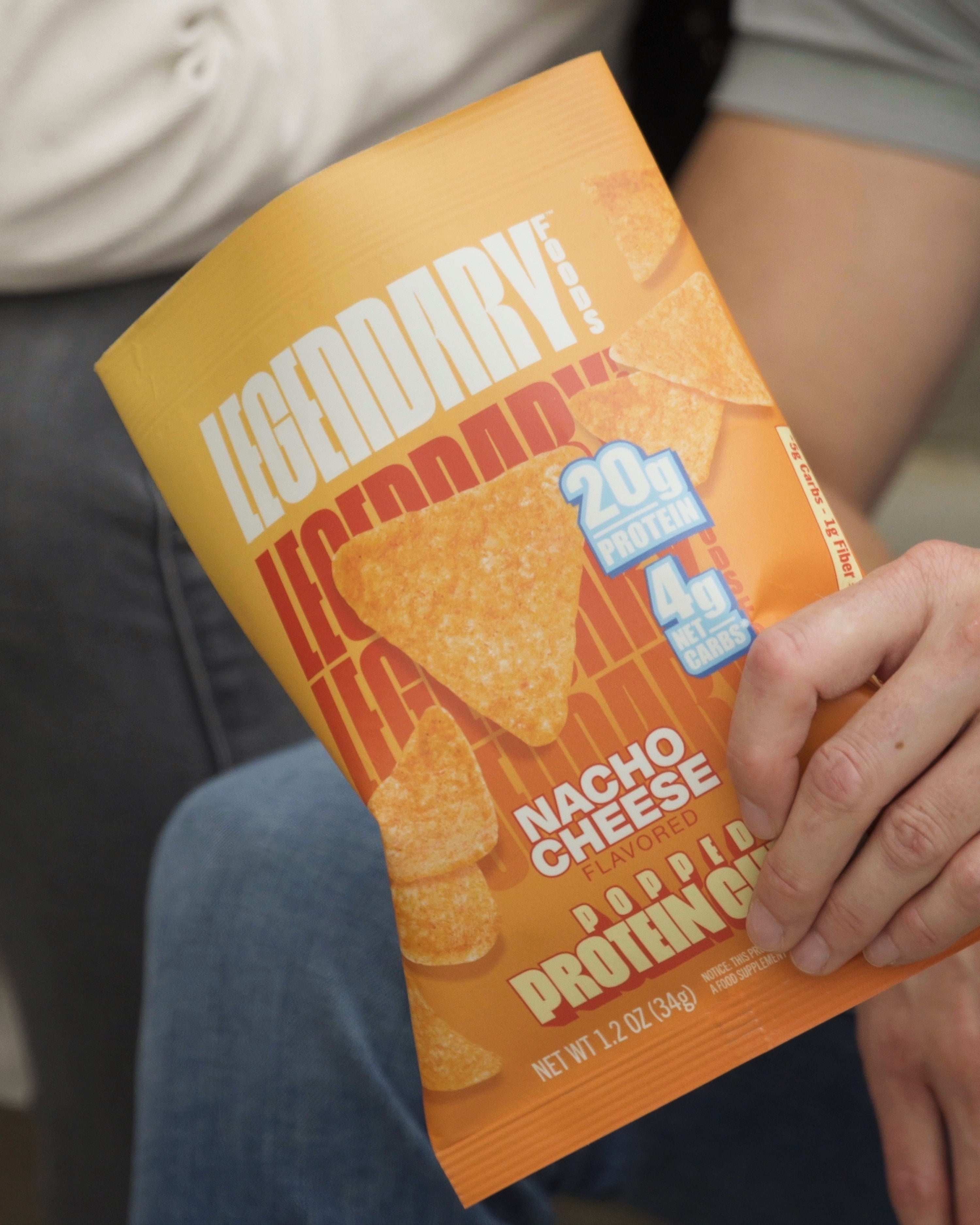 Legendary Foods Popped Protein Chips Nacho Cheese Flavor 20g Protein