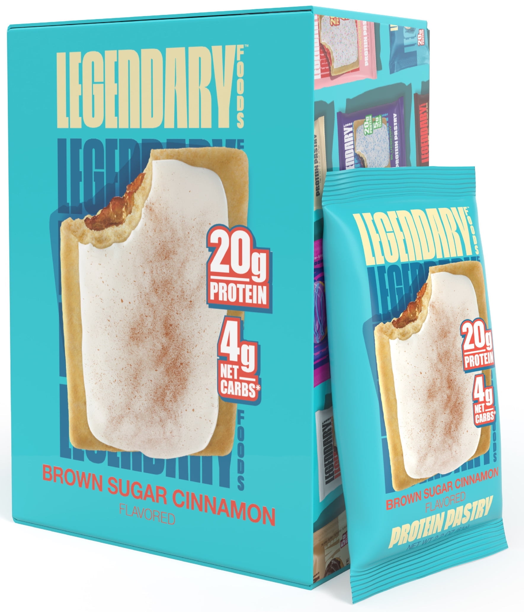 Legendary Cinnamon Protein Pastry Low Carb Snack Pack To Go 10 Count