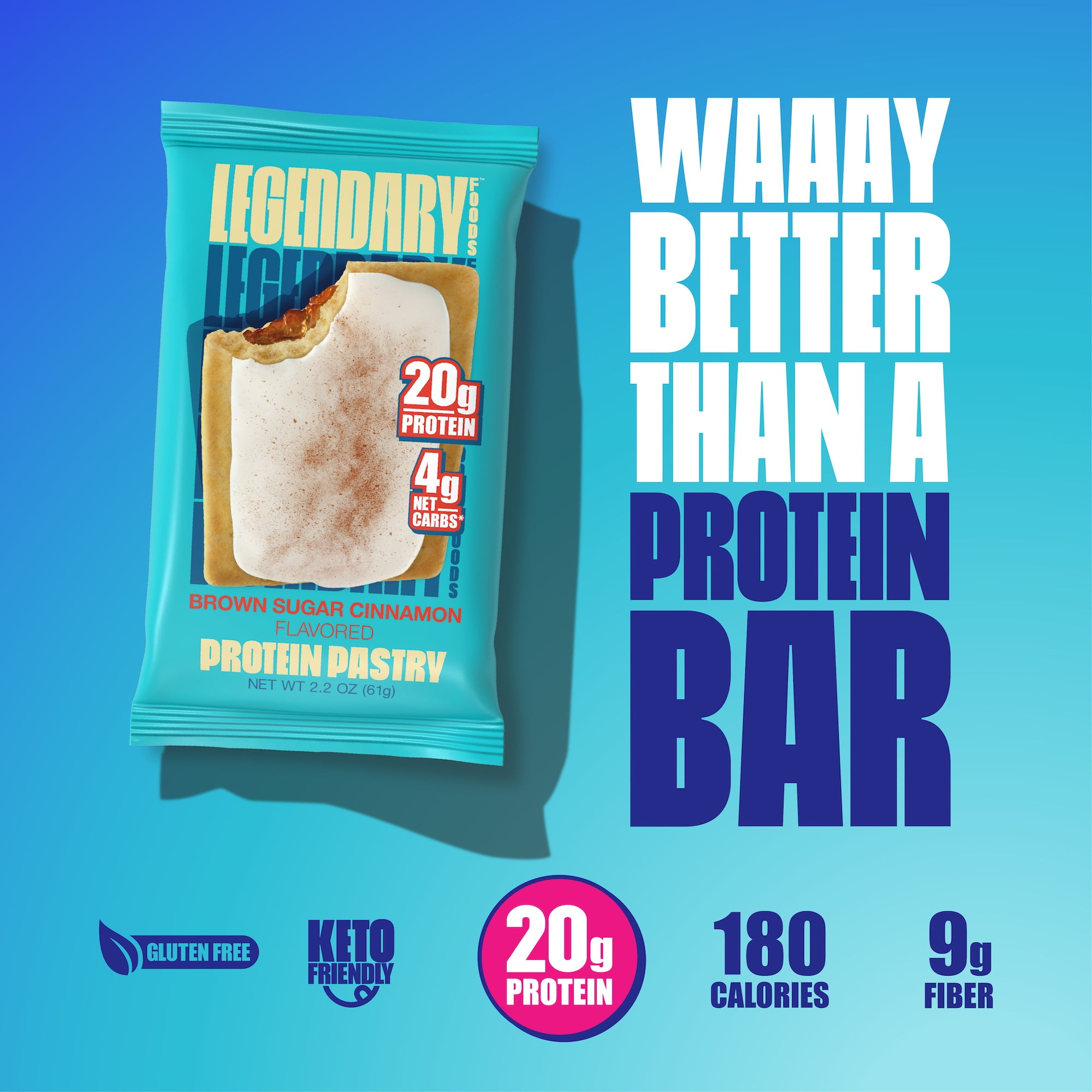Legendary Cinnamon Protein Pastry Low Carb Snack Pack To Go 10 Count