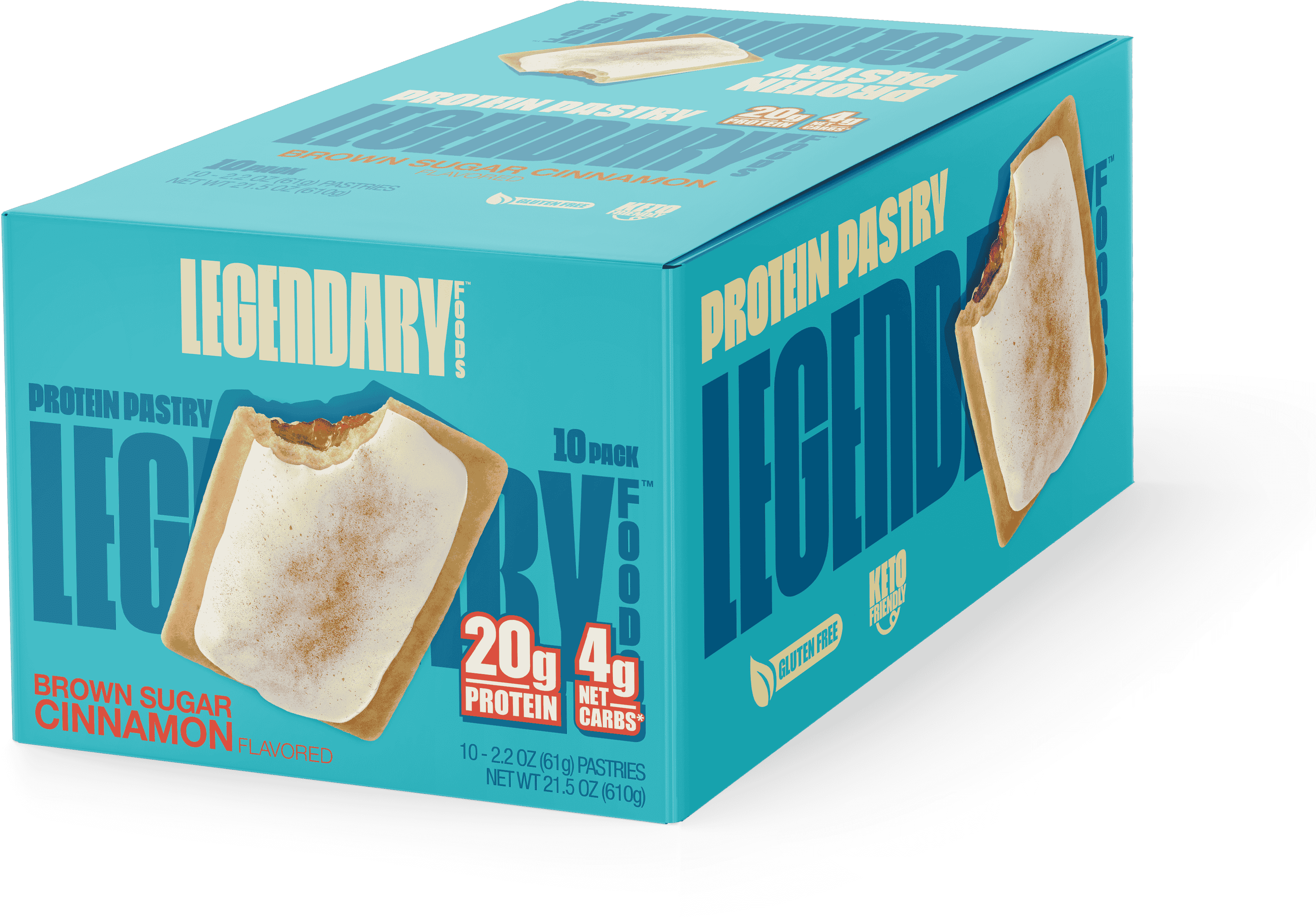 Legendary Cinnamon Protein Pastry Low Carb Snack Pack To Go 10 Count