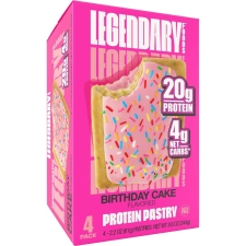 Legendary Foods Gluten Free Keto Friendly Protein Pastry Birthday Cake 8.6oz 4ct