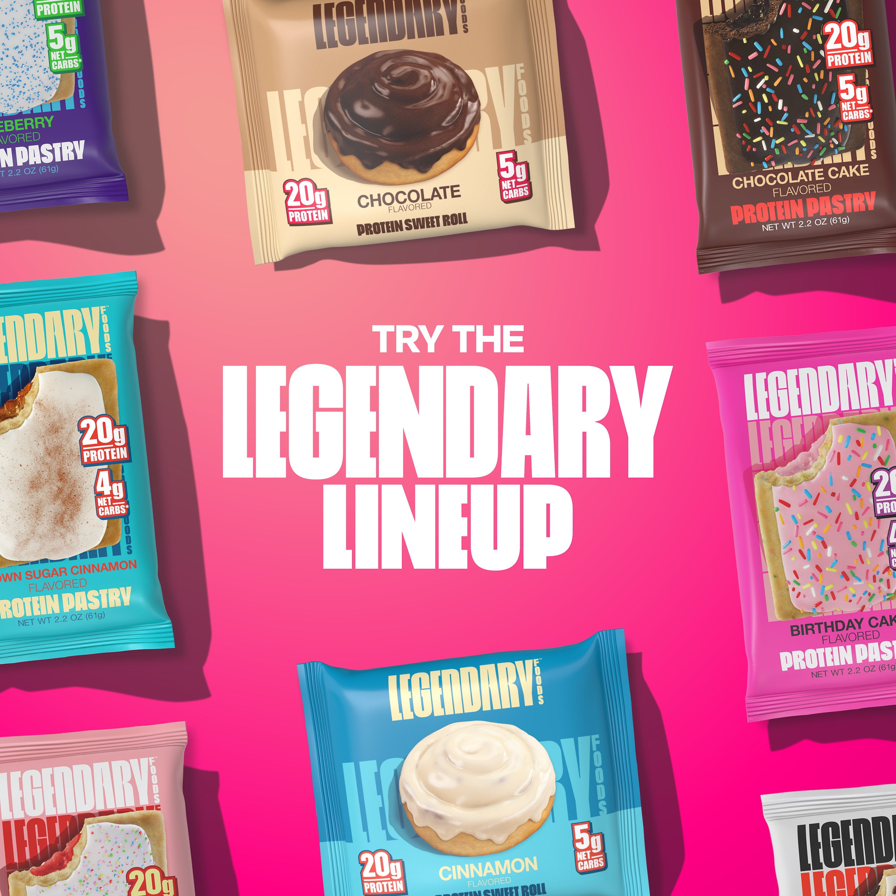 Legendary Foods Blueberry Protein Pastry 20g Protein 2.2 oz 8 Count