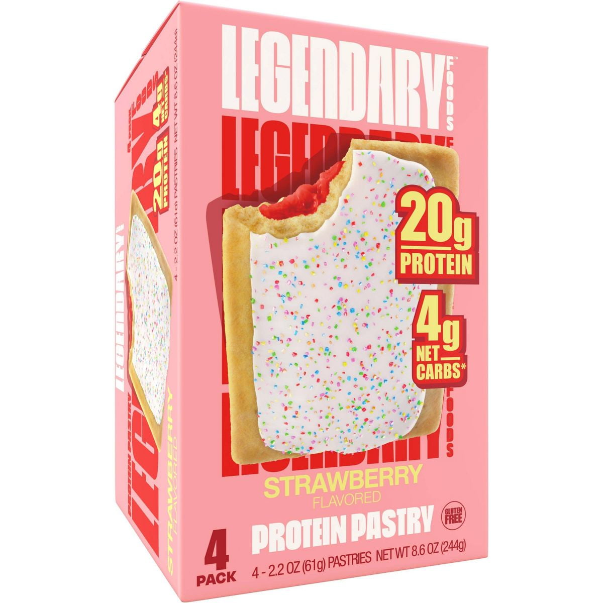 Legendary Foods Gluten Free Keto Protein Pastry Strawberry 8.6oz 4ct
