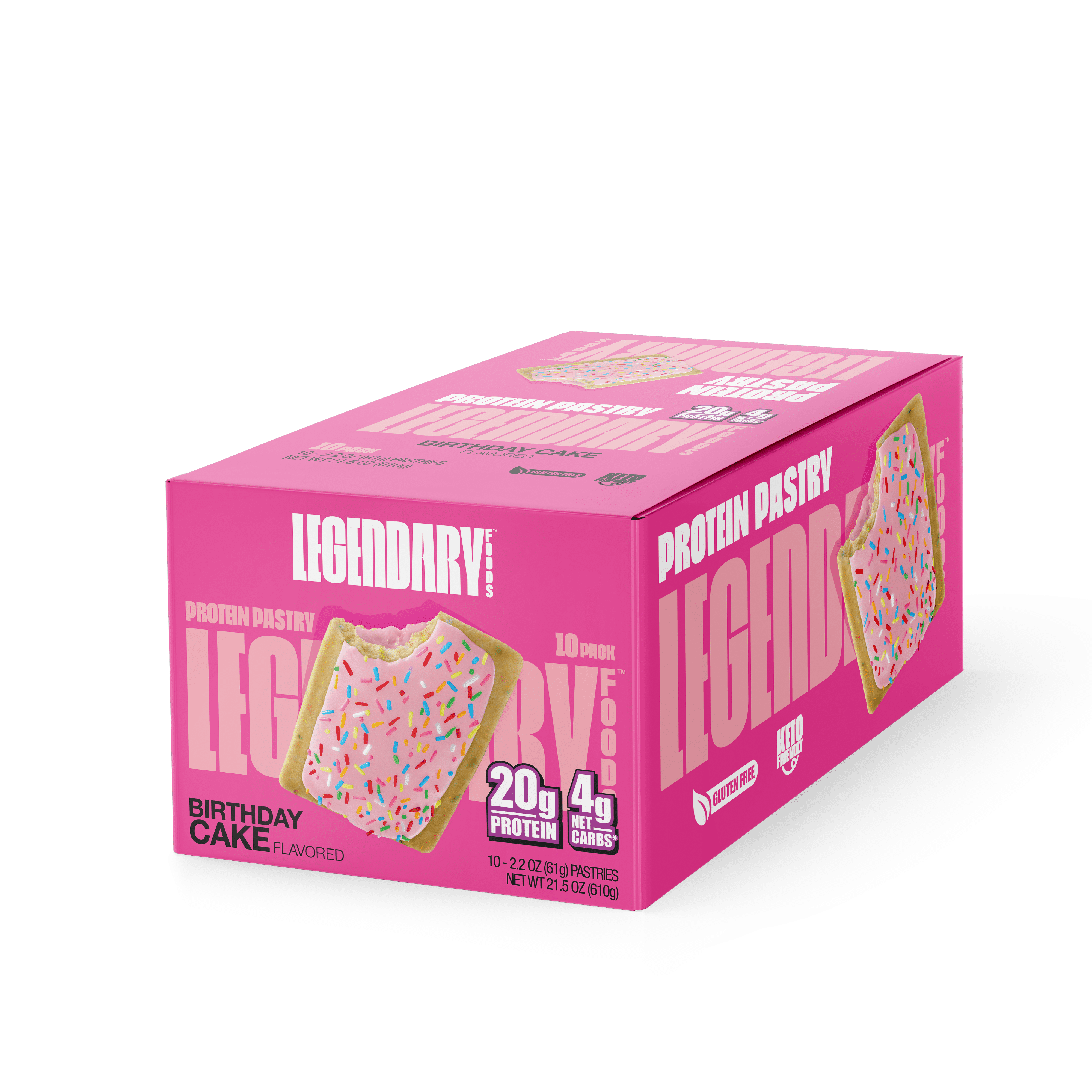Legendary Birthday Cake Protein Pastry Low Carb Snack Pack to Go 10 Count