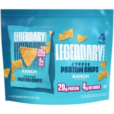 Legendary Foods Gluten Free Keto Popped Protein Chips Ranch 4.8oz/4ct