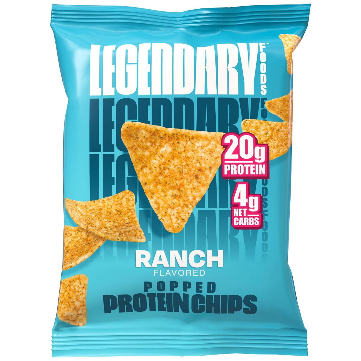Legendary Foods Gluten Free Keto Popped Protein Chips Ranch 4.8oz/4ct