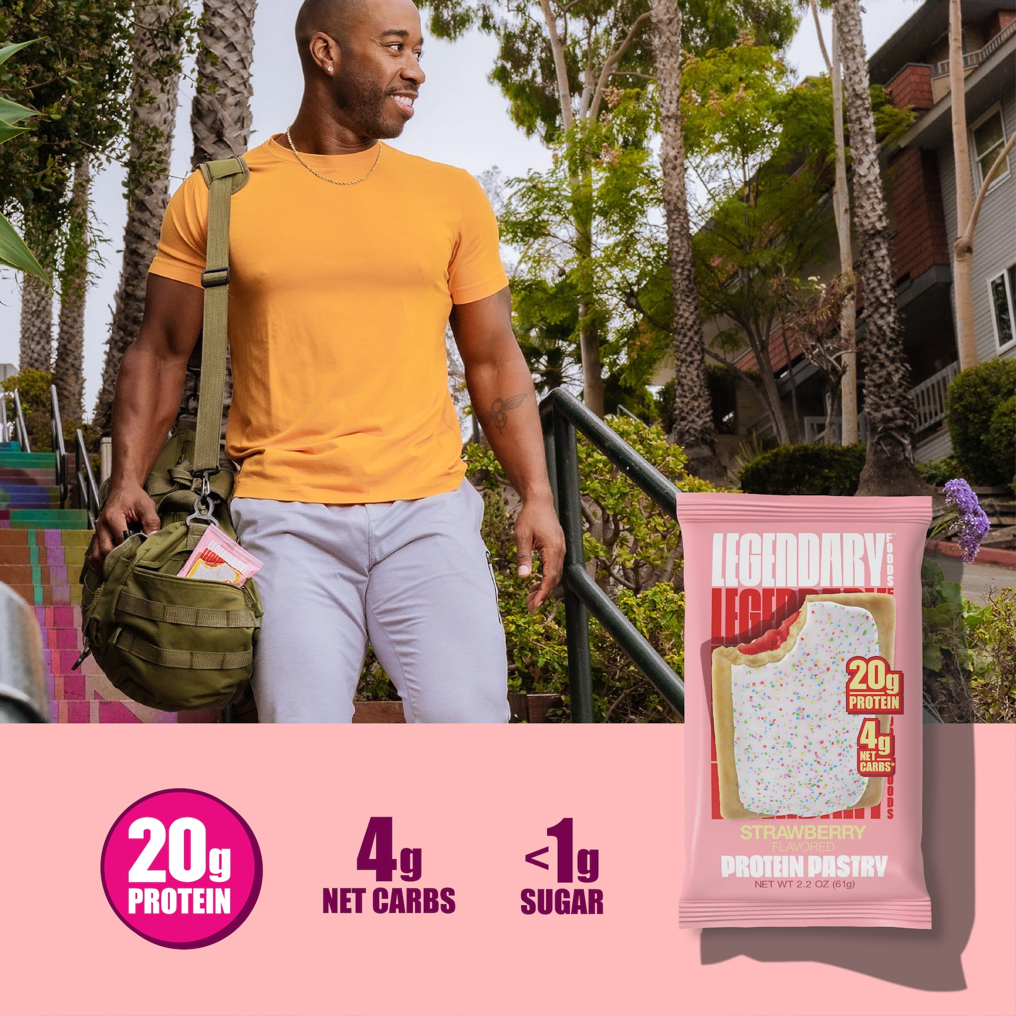 Legendary Strawberry Protein Pastry Low Carb Snack Pack to Go 10 Count