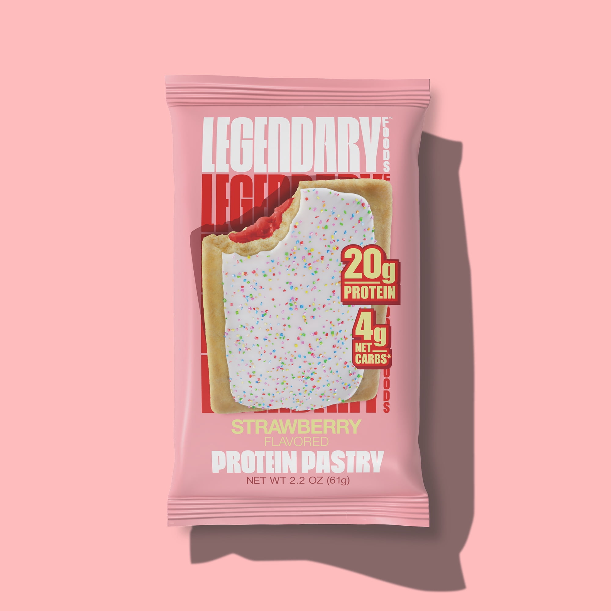 Legendary Strawberry Protein Pastry Low Carb Snack Pack to Go 10 Count
