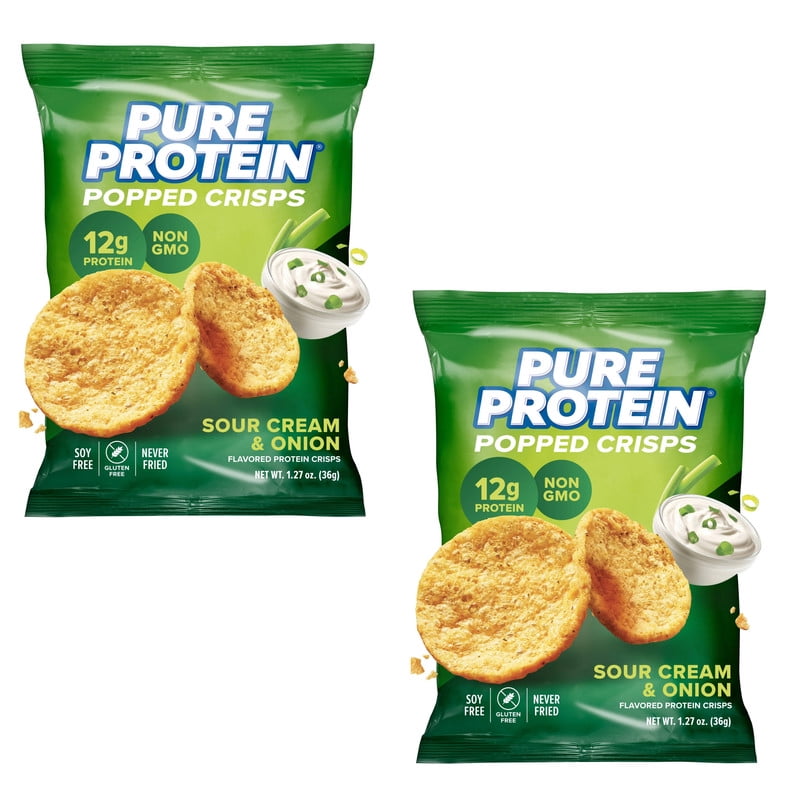 Pure Protein Popped Crisps Sour Cream and Onion 2 Pack
