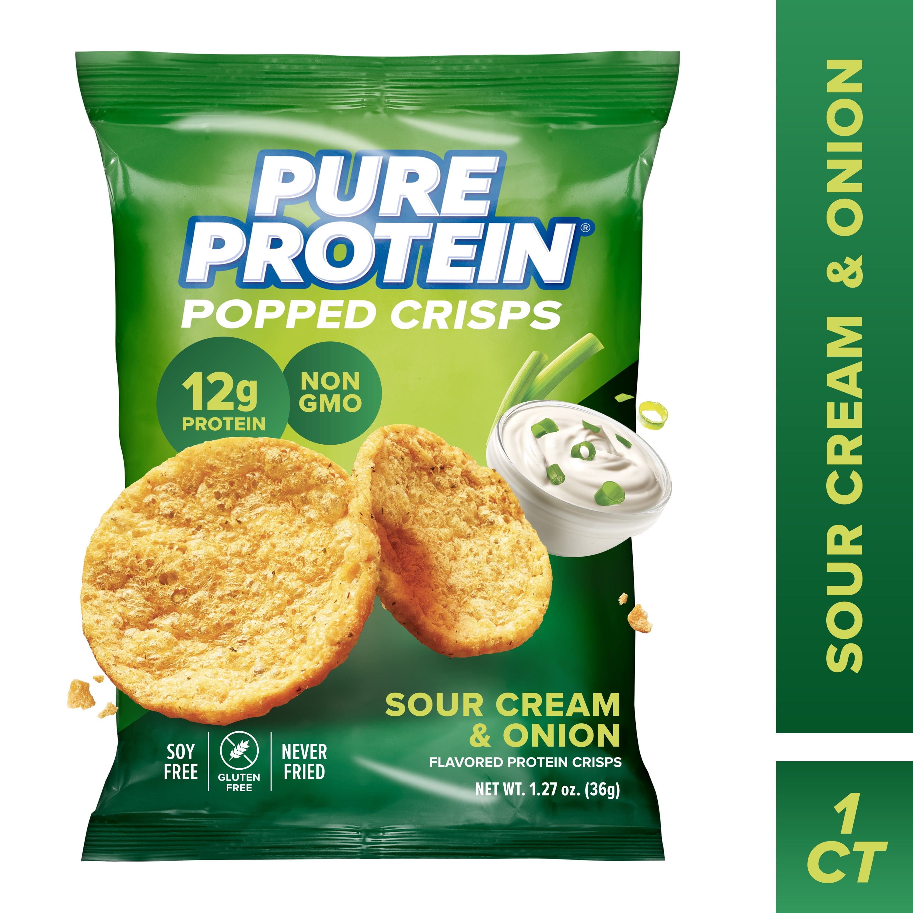 Pure Protein Popped Crisps Sour Cream and Onion 2 Pack