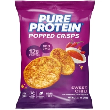 Pure Protein Popped Crisps MSF2 Sweet Chili High Protein Snack 12G Protein 1.27oz 12 Count