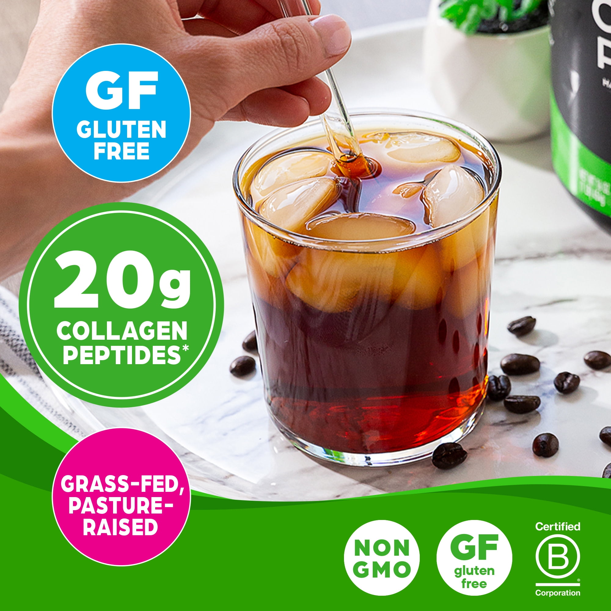 Orgain Grass Fed 20g Collagen Peptides Powder Unflavored 1lb