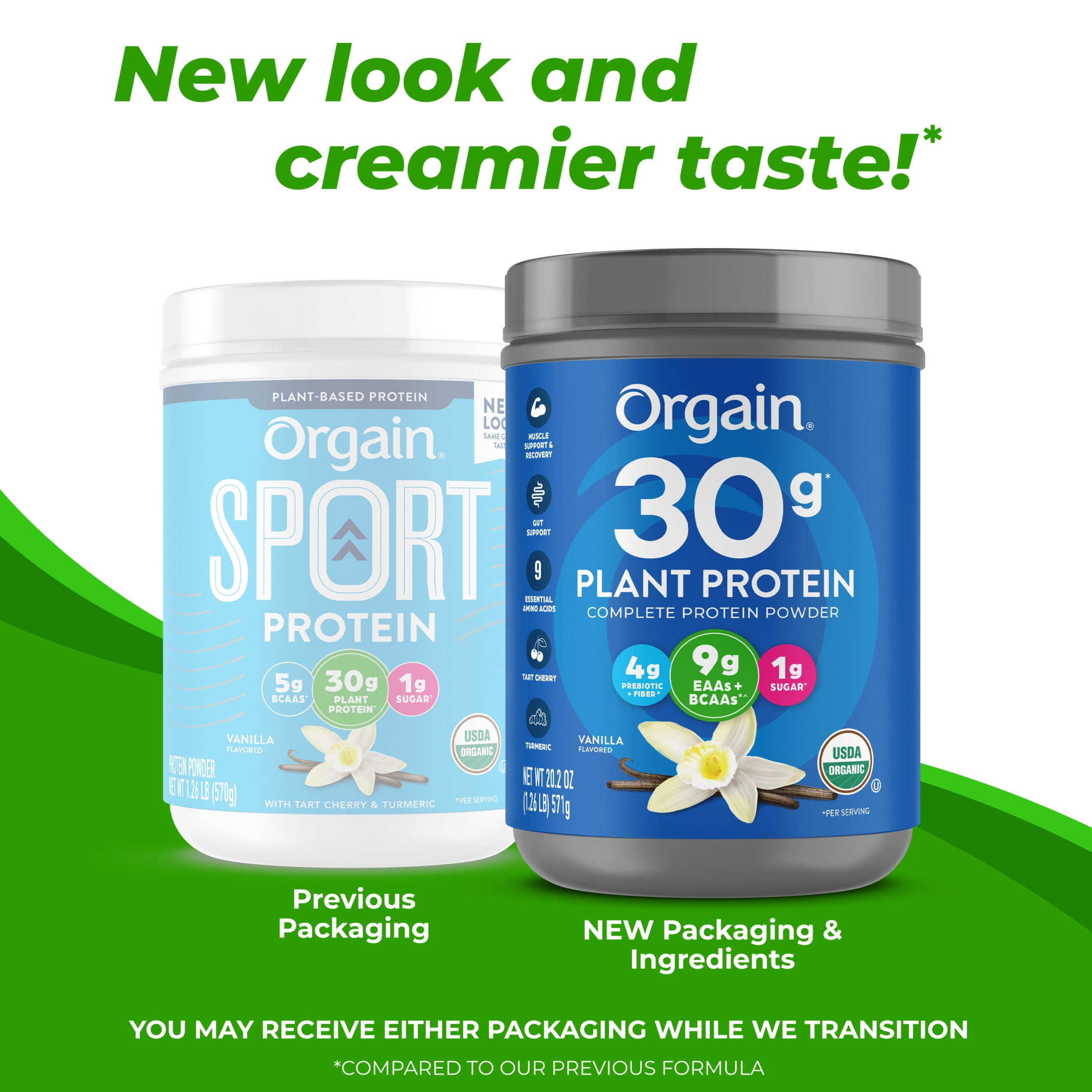 Orgain Organic Vegan 30g High Protein Powder Vanilla 1.26lb Shake Drink with Prebiotic Fiber