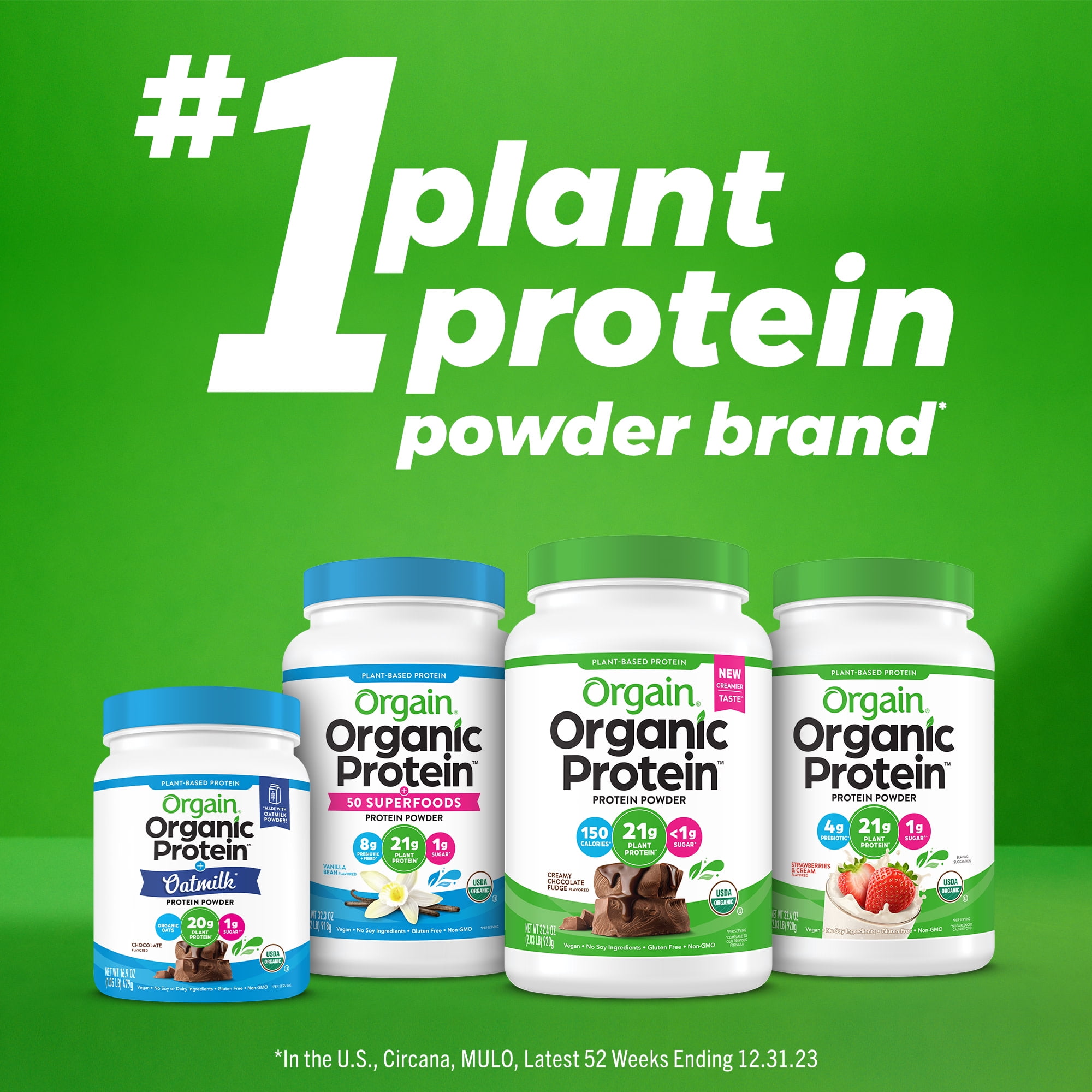 Orgain Organic Vegan 21g Protein Powder Plant Based Shake Drink Peanut Butter 2.03lb