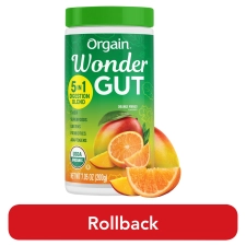 Orgain Vegan Organic Wonder Gut 5-in-1 Fiber Greens Superfoods Powder Orange Mango 0.44lb