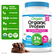 Orgain Organic Vegan Protein Shake Powder Chocolate 2.02lb with 50 Superfoods - Plant Based Ample Nutrition