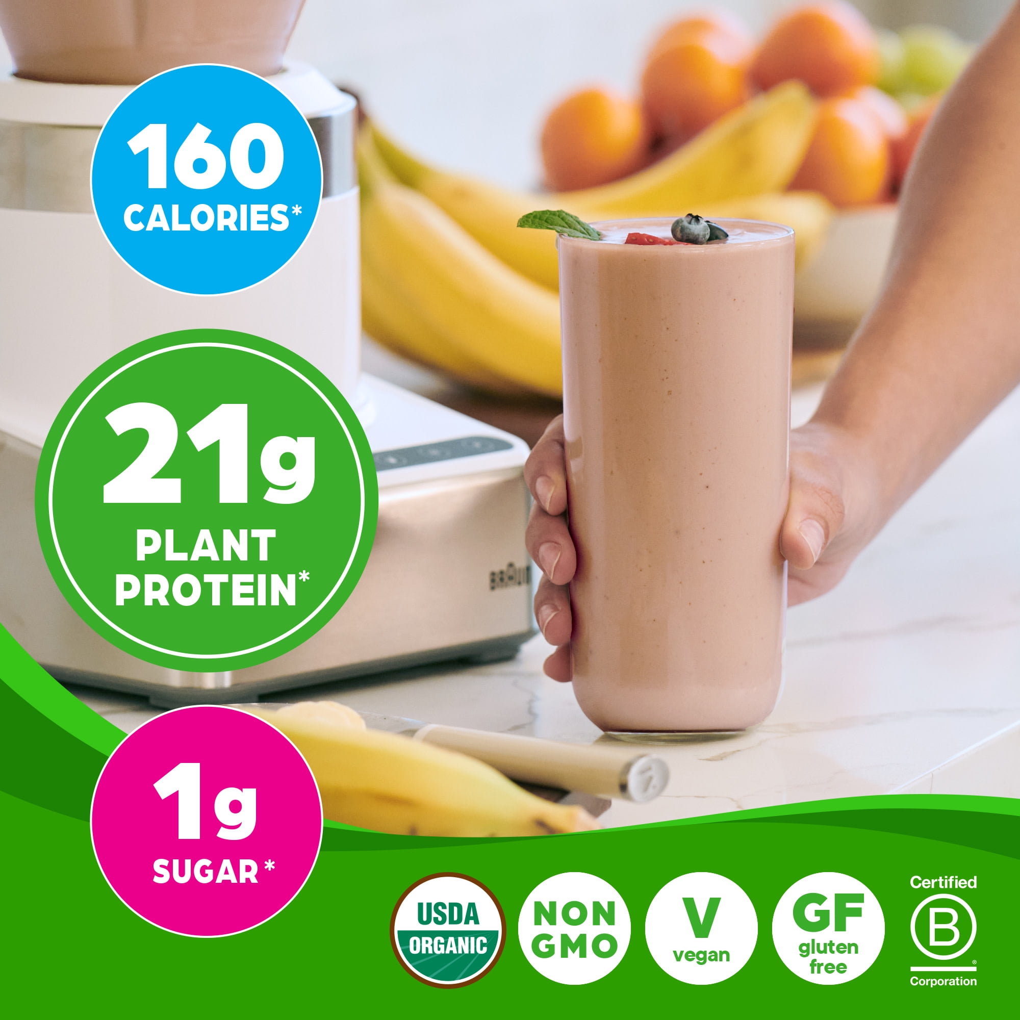 Orgain Organic Vegan Protein Shake Powder Chocolate 2.02lb with 50 Superfoods - Plant Based Ample Nutrition