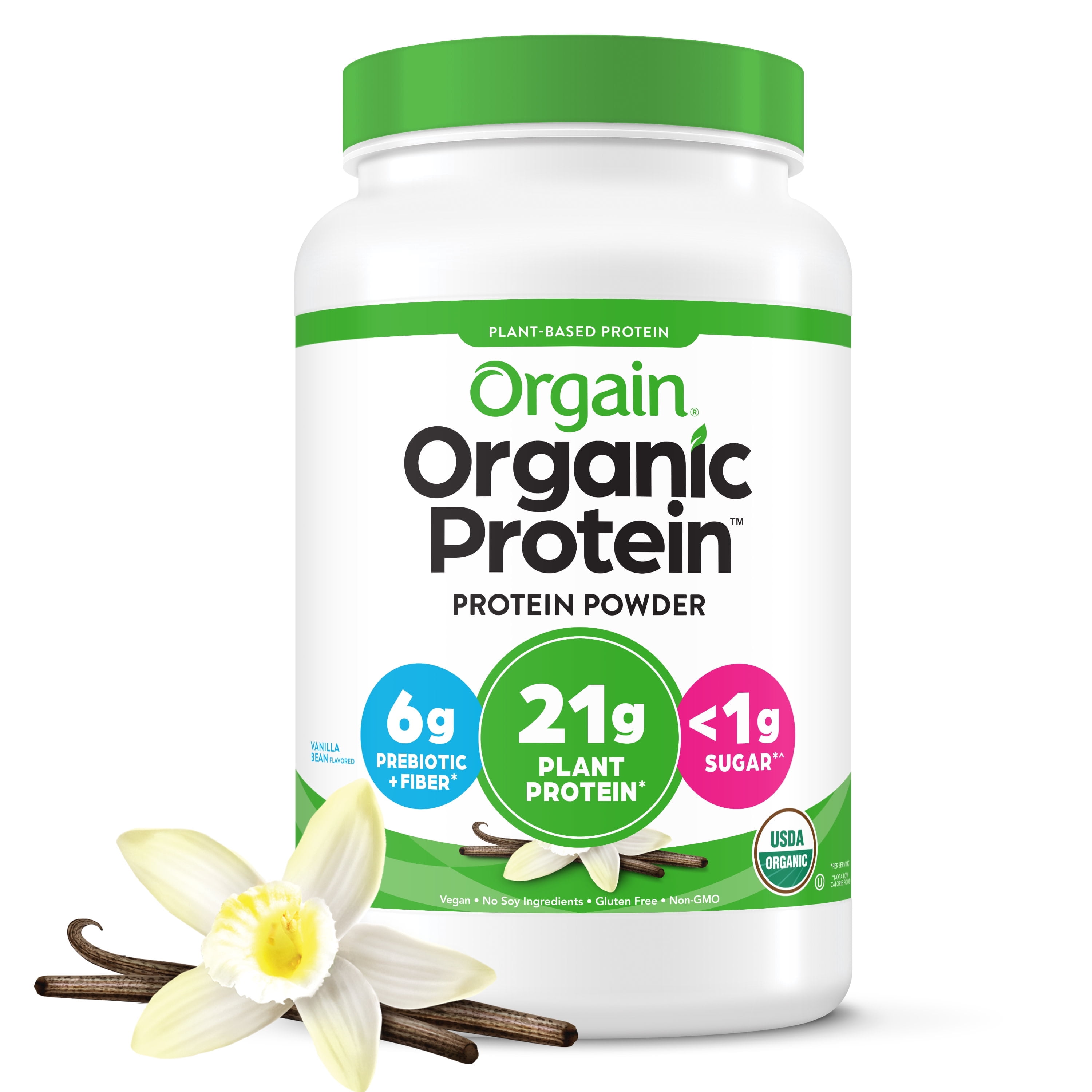Orgain Organic Vegan Protein Powder Plant Based Vanilla Bean 2.7lb