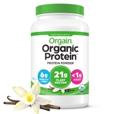Orgain Organic Vegan Protein Powder Plant Based Vanilla Bean 2.7lb