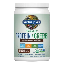 Garden of Life Organic Protein Greens Powder 6 Organic Veggies 20g Protein Chocolate less than 1g Sugar