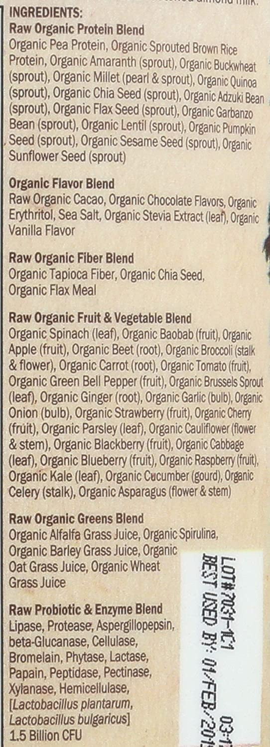 Garden of Life Raw Organic Chocolate Meal Replacement Shake Powder 2.2lb 35.9oz 20g Protein"