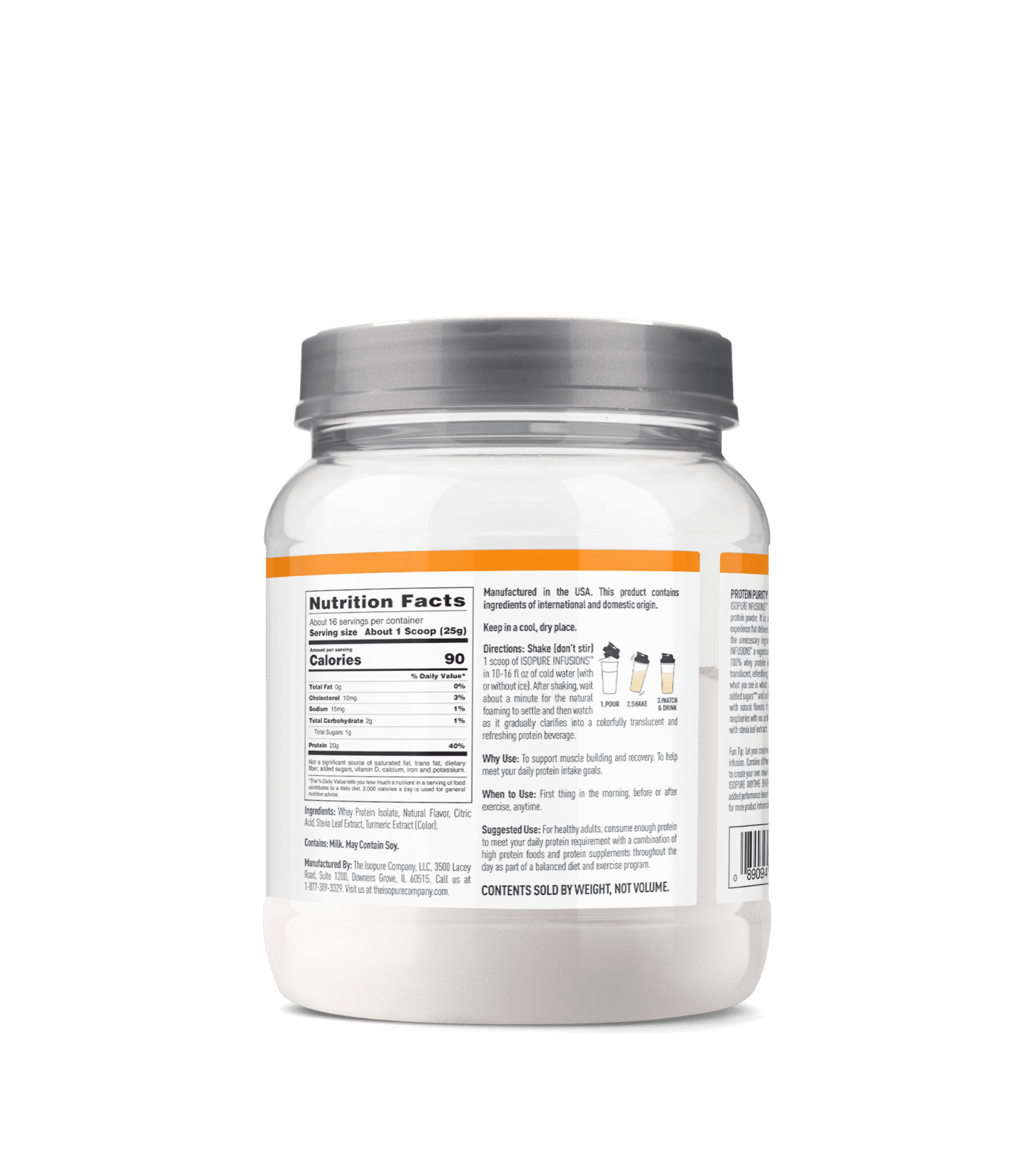 Isopure Infusions Citrus Lemonade Protein Powder 14.1 oz.