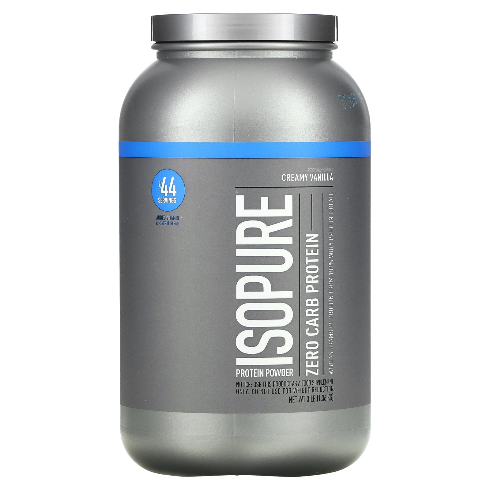 Isopure Zero Carb Whey Protein Isolate 25g Creamy Vanilla Powder 3 lb