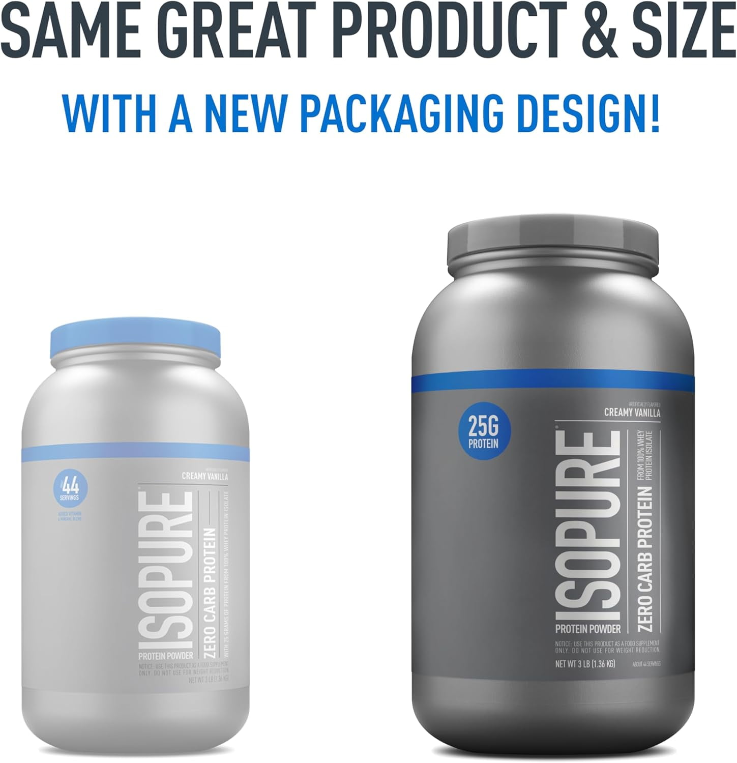 Isopure Zero Carb Whey Protein Isolate 25g Creamy Vanilla Powder 3 lb