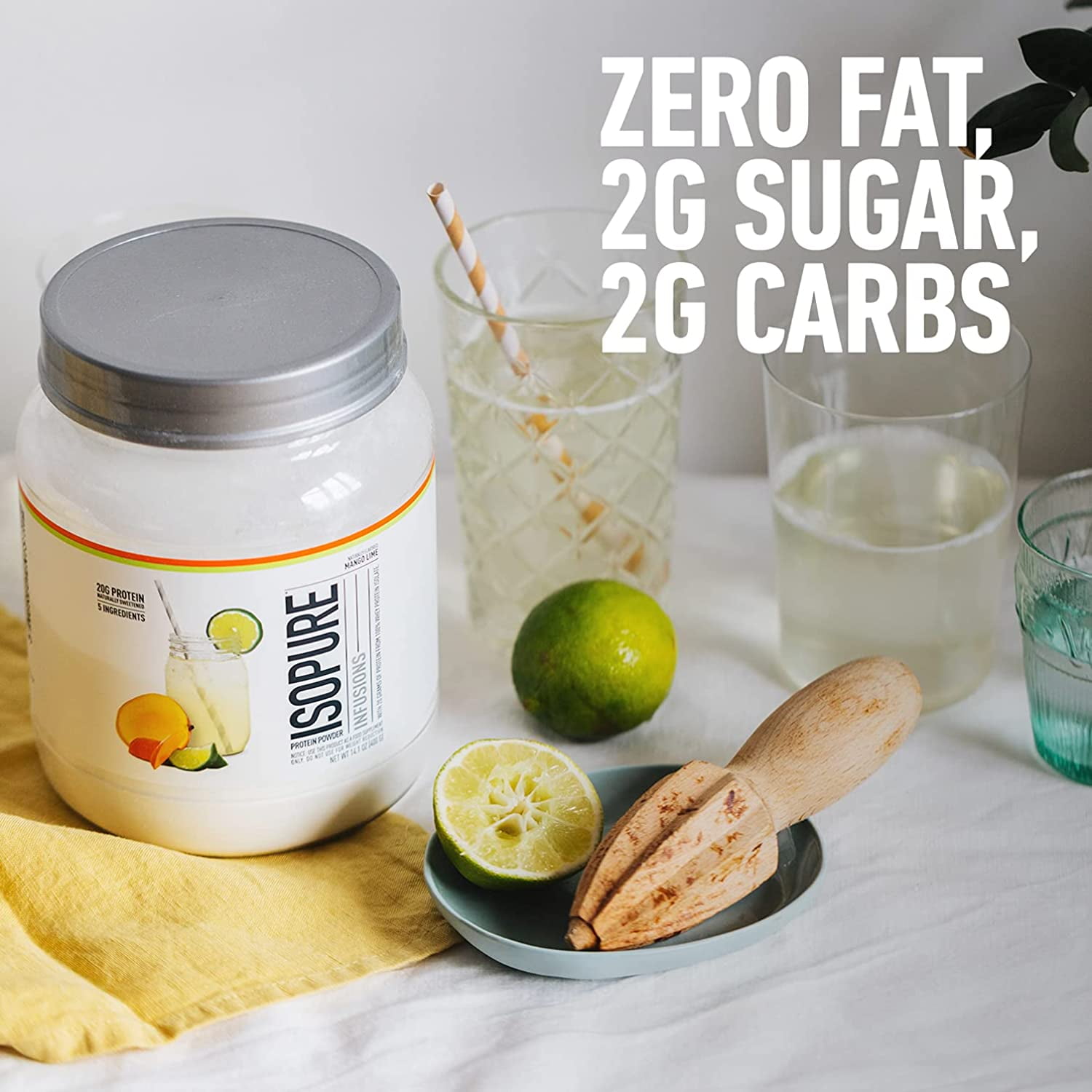 Isopure Infusions 100 Percent Whey Protein Isolate 20g Powder Mango Lime 14.1 oz 16 Servings