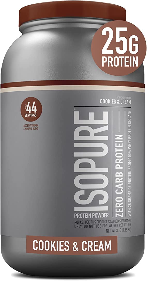 Isopure Zero Carb Cookies Cream Protein Powder 3 lb 1.36 kg