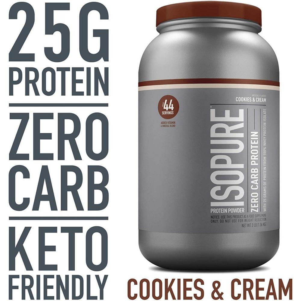 Isopure Zero Carb Cookies Cream Protein Powder 3 lb 1.36 kg
