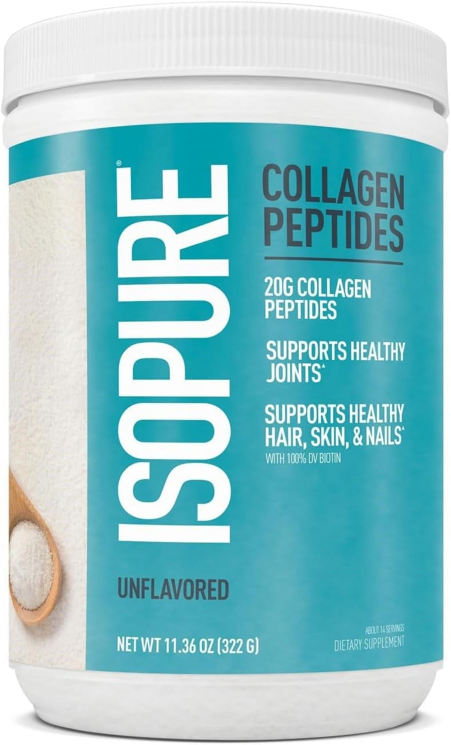 Isopure Collagen Unflavored 14 Servings for Health and Beauty