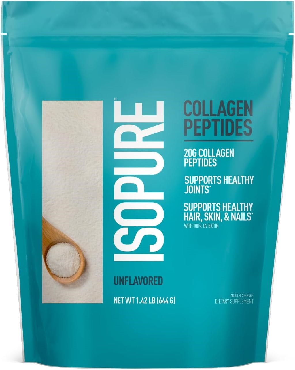Isopure Collagen Unflavored Supplement 28 Servings