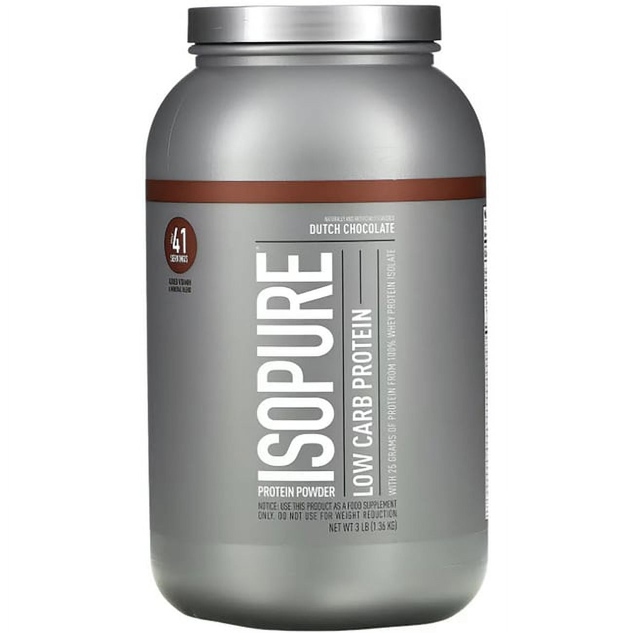 Isopure Low Carb Protein Dutch Chocolate 25g Protein 3 lbs Powder
