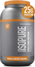 Isopure Zero Carb Vanilla Salted Caramel Protein Powder 3lb - Immune Support, 25g Protein, Keto Friendly,