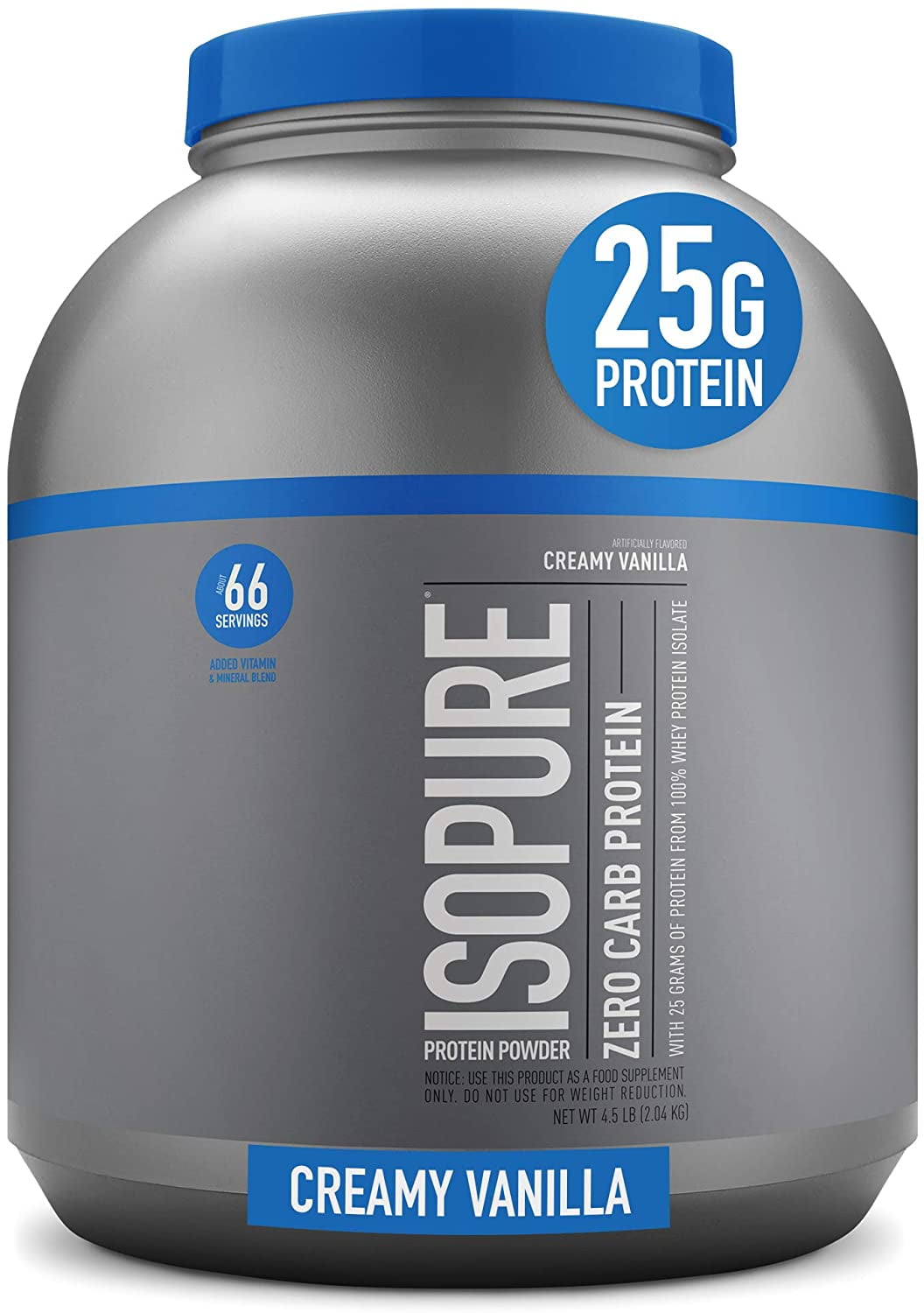Isopure Zero Carb Protein Powder Creamy Vanilla 4.5 lb 2.04 kg