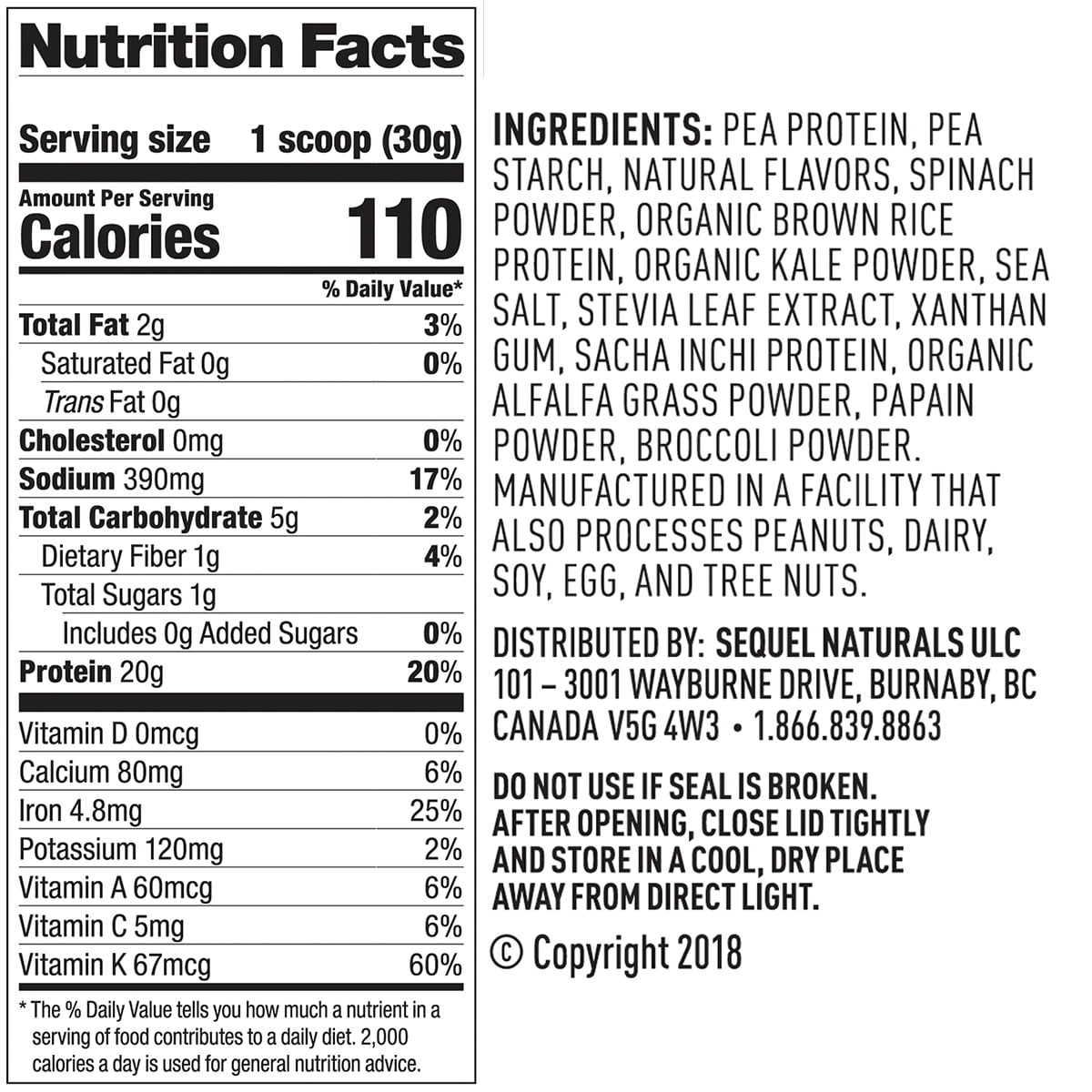 Vega Salted Caramel Plant Protein Greens Powder 20g Protein 1.1 Lb