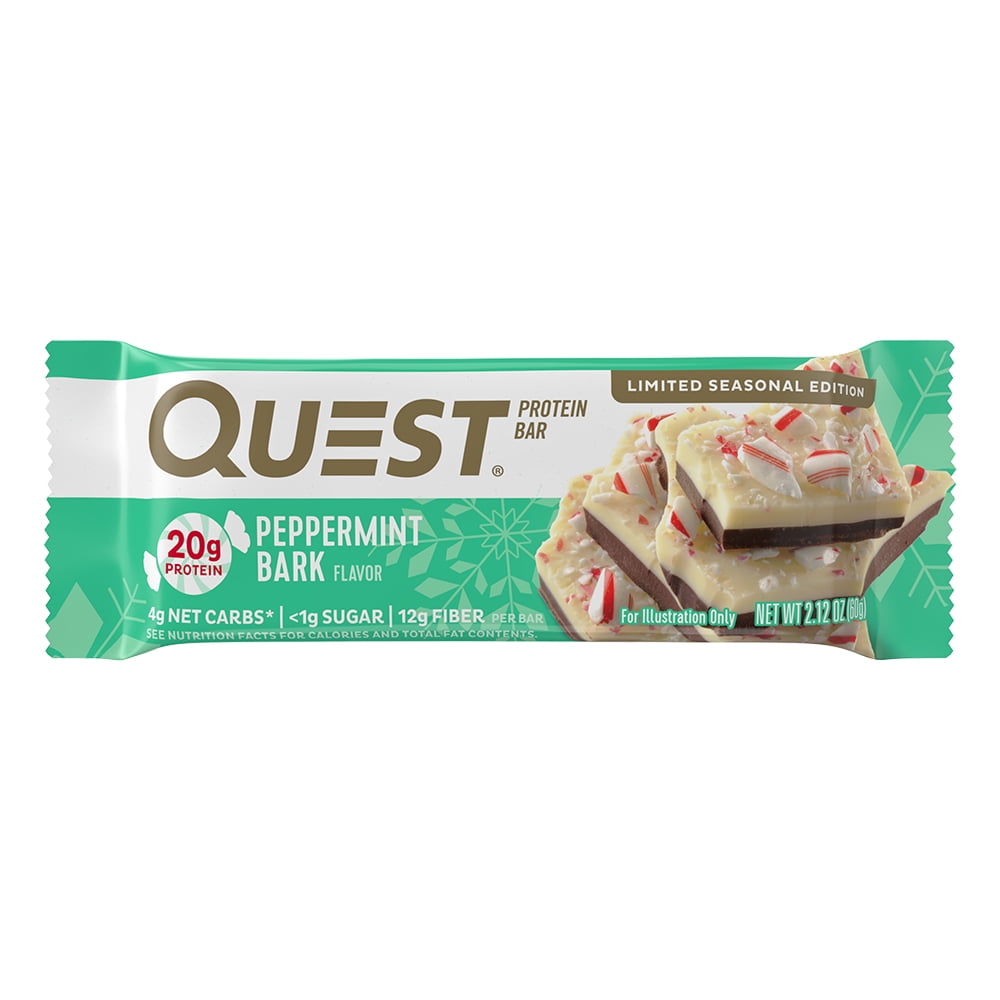 Quest Nutrition Protein Bar 21g Protein Limited Edition Peppermint Bark 12 Count