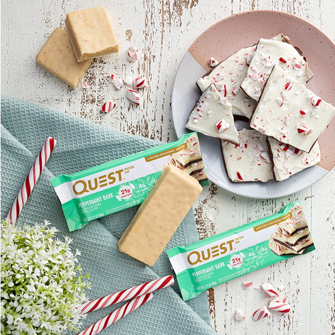 Quest Nutrition Protein Bar 21g Protein Limited Edition Peppermint Bark 12 Count