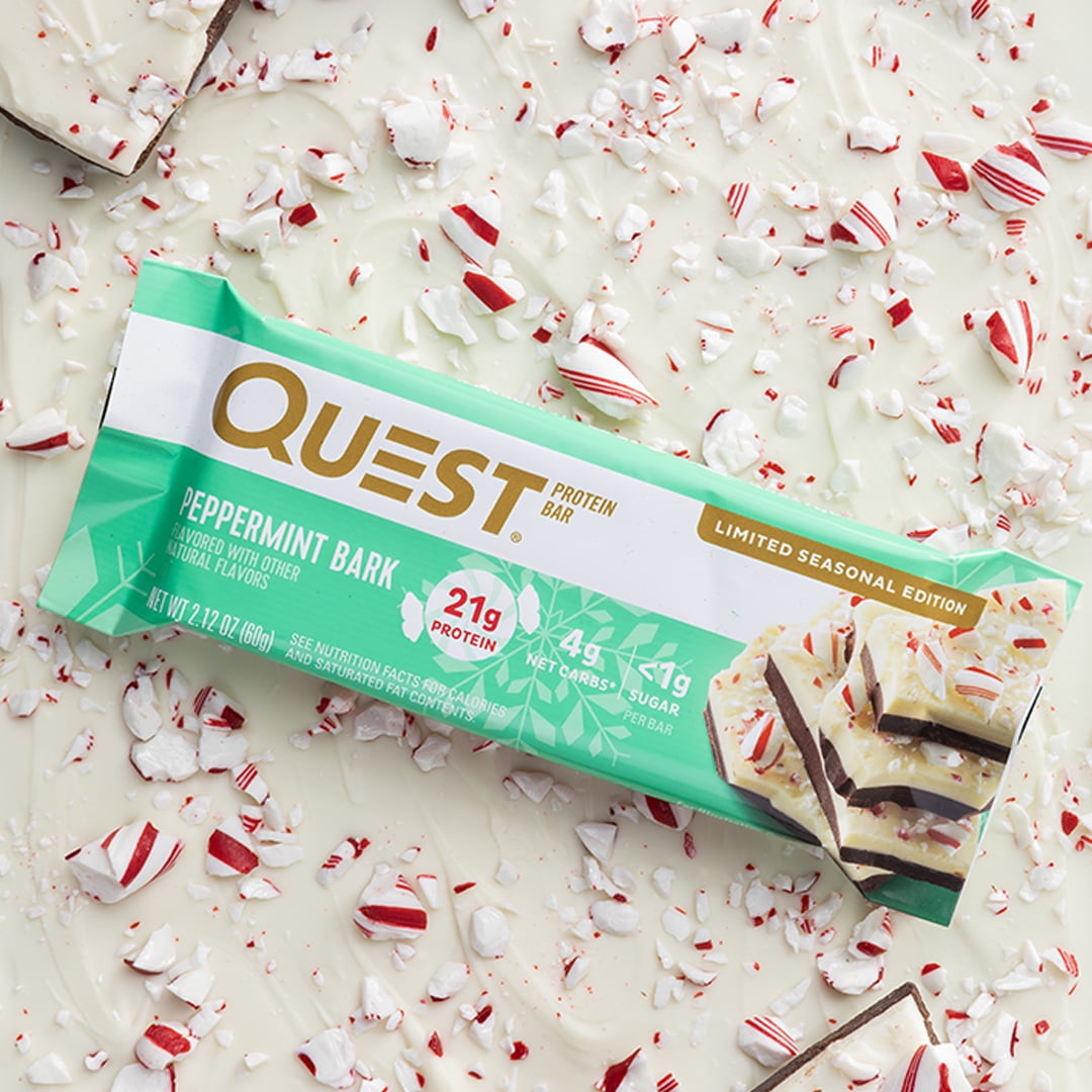 Quest Nutrition Protein Bar 21g Protein Limited Edition Peppermint Bark 12 Count
