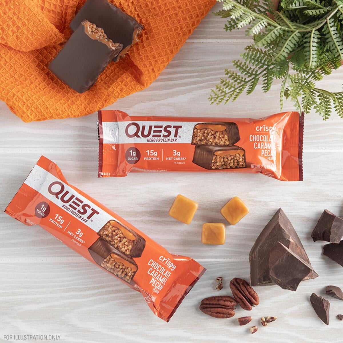 Quest Hero Protein Bars Low Carb Gluten Free Chocolate Caramel Pecan 12 Count