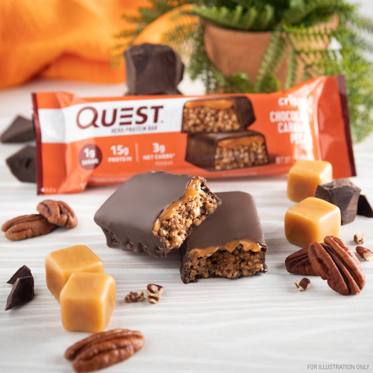 Quest Hero Protein Bars Low Carb Gluten Free Chocolate Caramel Pecan 12 Count