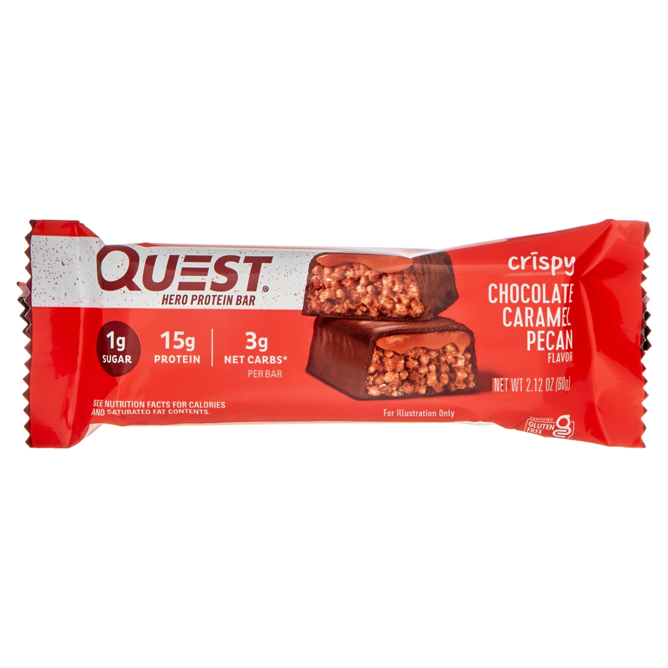 Quest Hero Protein Bars Low Carb Gluten Free Chocolate Caramel Pecan 12 Count