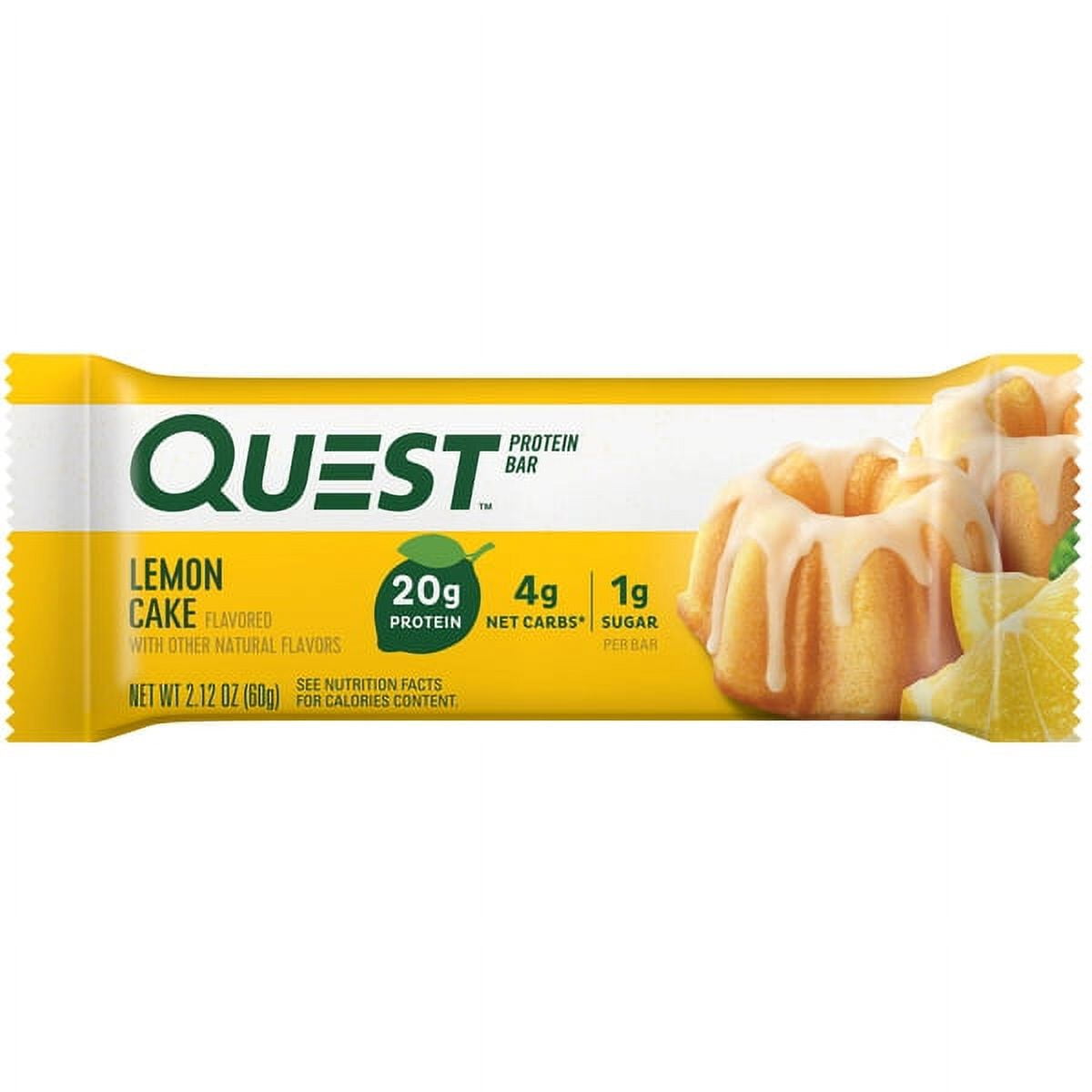 Quest Protein Bar High Protein Keto Friendly Lemon Cake 12 Count